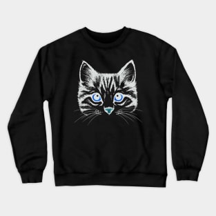 love catually cut cat face Crewneck Sweatshirt